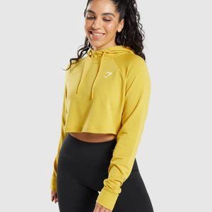 GYMSHARK Training Cropped Hoodie Medallion Yellow